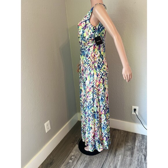 ELLEN TRACY Womens Watercolor Wrap Maxi Elegant Dress Sz 6 Sleeveless NWT #15 - Picture 7 of 10